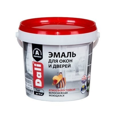 Эмаль для окон и дверей DALI 1кг база А белая (6)