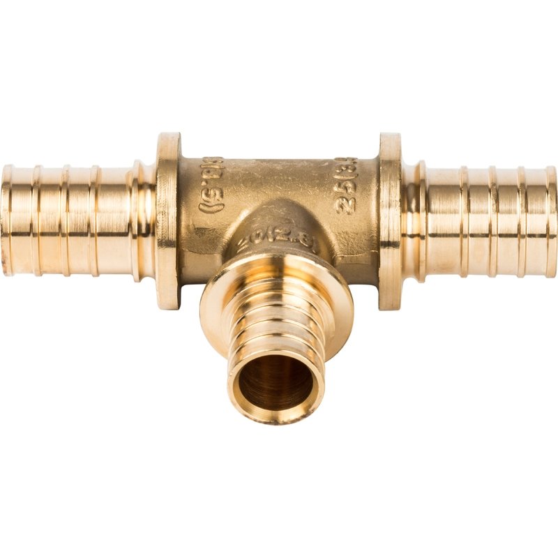 Тройник переходной 25 x 20 x 25 аксиальный для труб PE-X STOUT