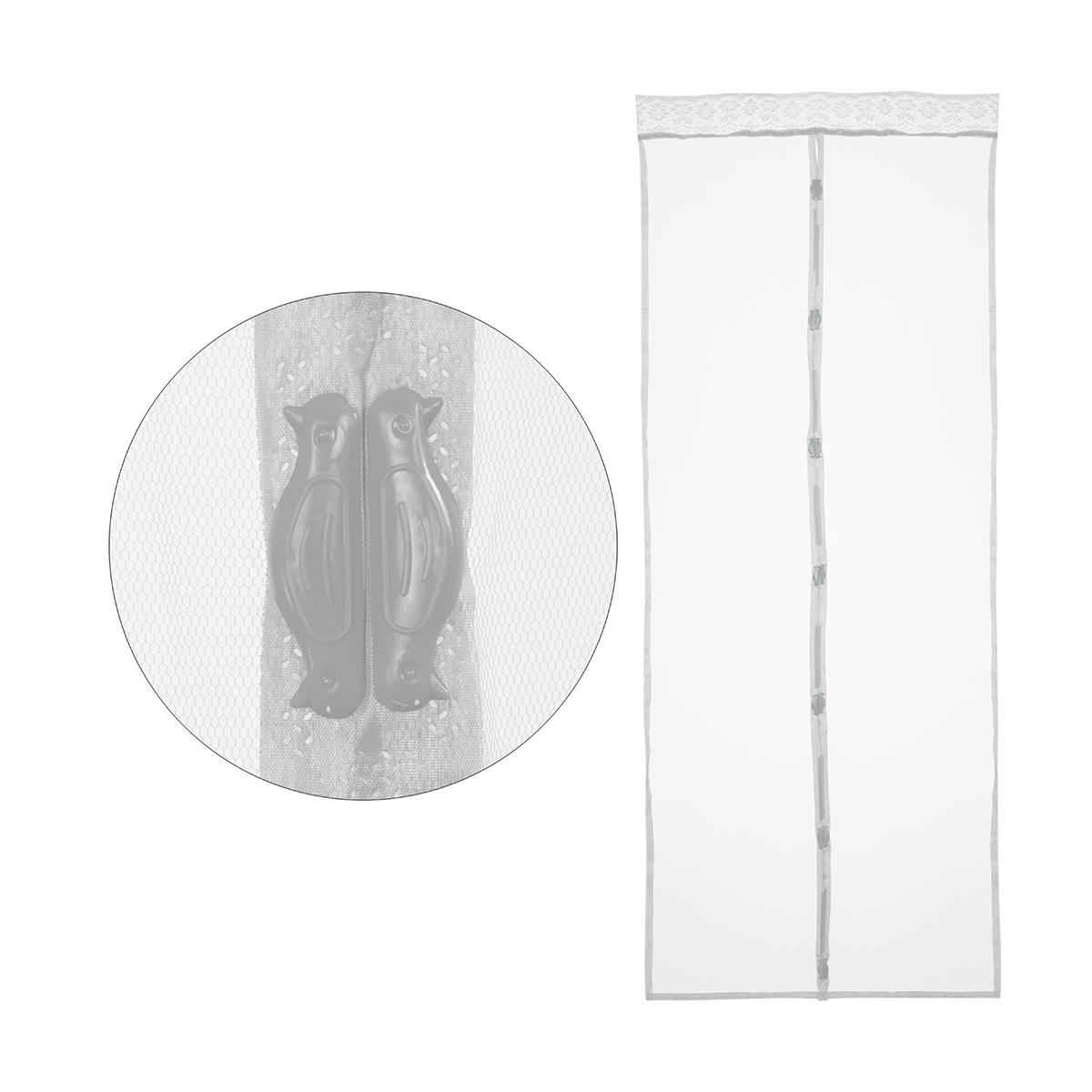 Сетка москитная 2,2*0,9 м (белая, дизайн птички, на магнитах) (1/10/60) "рыжий кот"