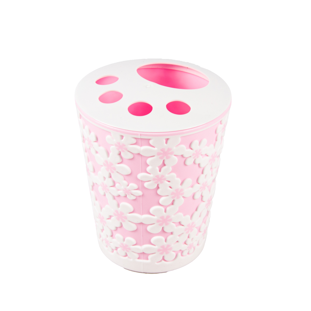 Стакан для ванной комнаты "дольче вита" с разделителями, бело-розовый (1/20) "альтернатива" м4714