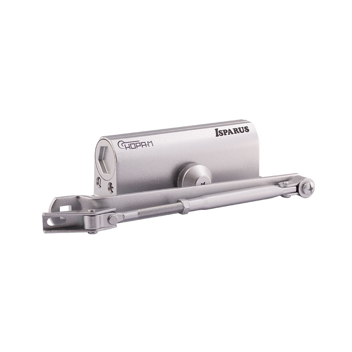 Доводчик дверной  420 isparus серебро (масса двери 40-90 кг) (1/10) "нора-м"