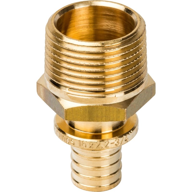 Муфта НР 16 x 3/4" аксиальная для труб PE-X STOUT