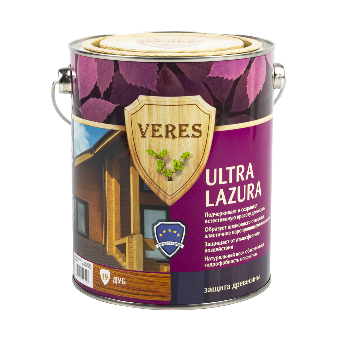 Верес ультра лазура №19 дуб  2,7 л (1/4) "veres"