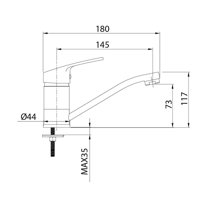Смеситель для умывальника  simp  поворотный  (1/12) "milardo" simsbr0m01