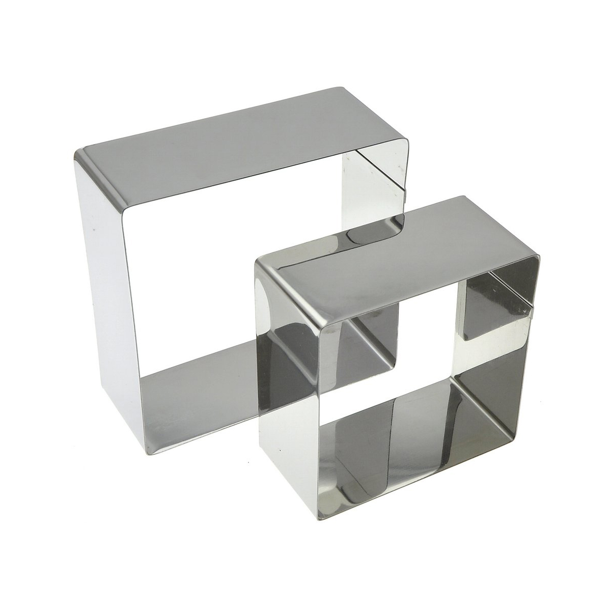 Формы кулинарные "квадрат" нержав. набор 2 шт. (8*8*4 см, 10*10*4 см) (1/12/144) "мультидом" an8-6