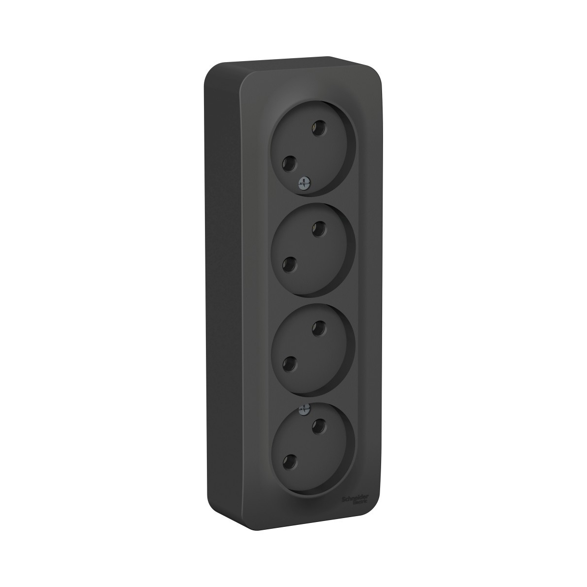Розетка открыт. уст. "blanca" 4-х местн. 16а, антрацит (1/5/10) "schneider"