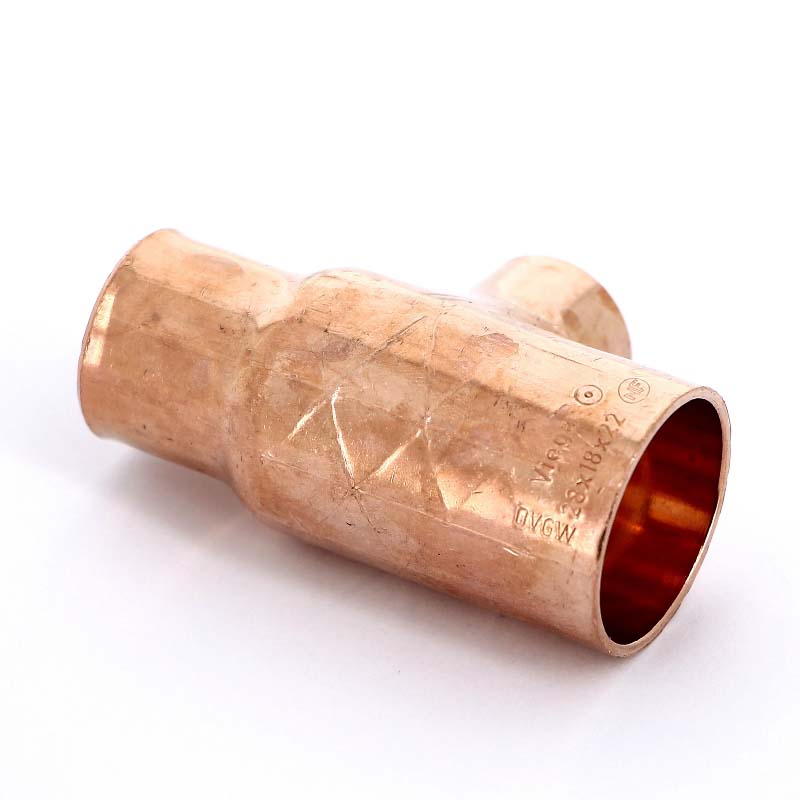 Тройник переходной под пайку 28 х 18 х 22 мм VIEGA медный