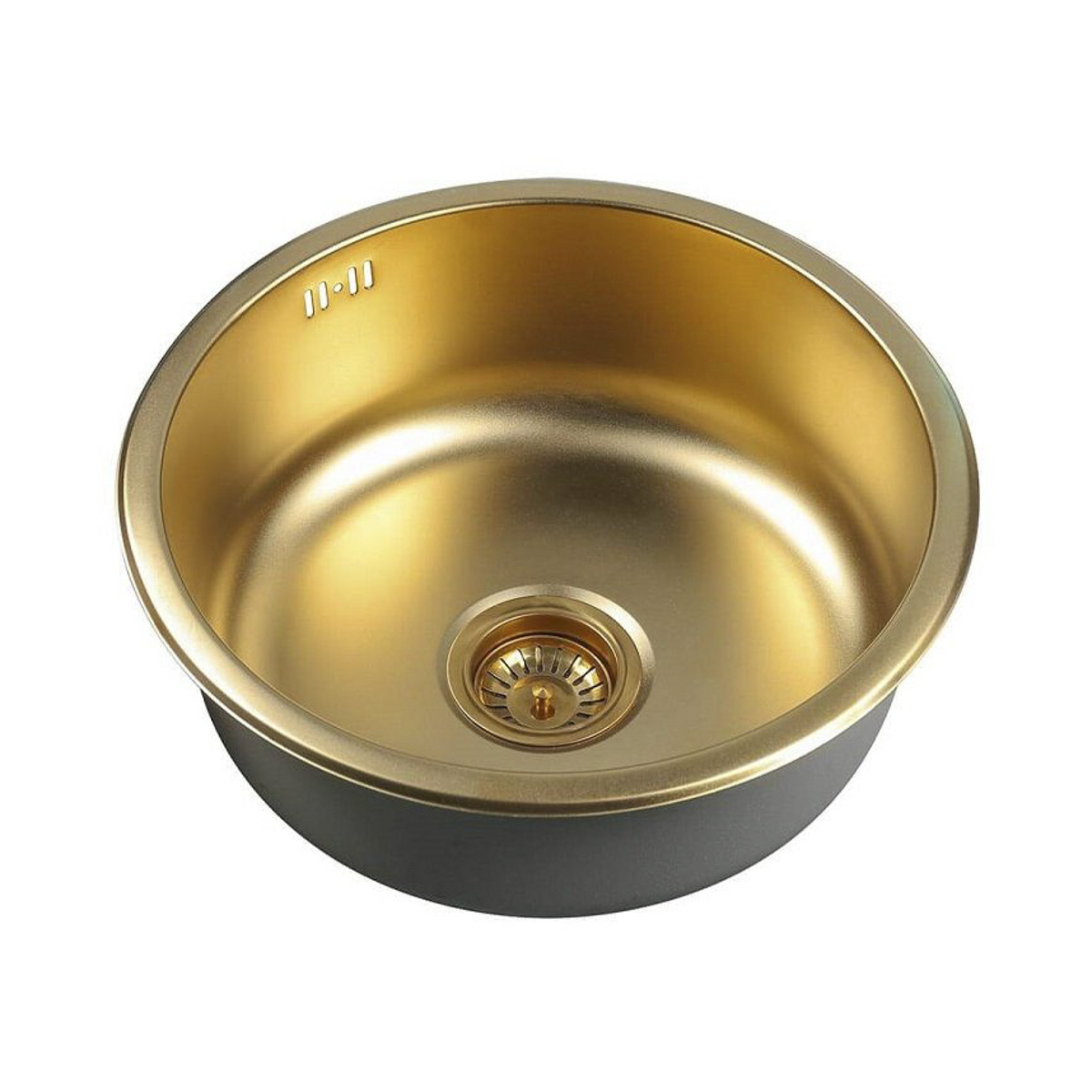 Мойка для кухни врезная нержав. szr 450 bronze d-450 мм (чаша d-400, глуб. 180 мм) "zorg"