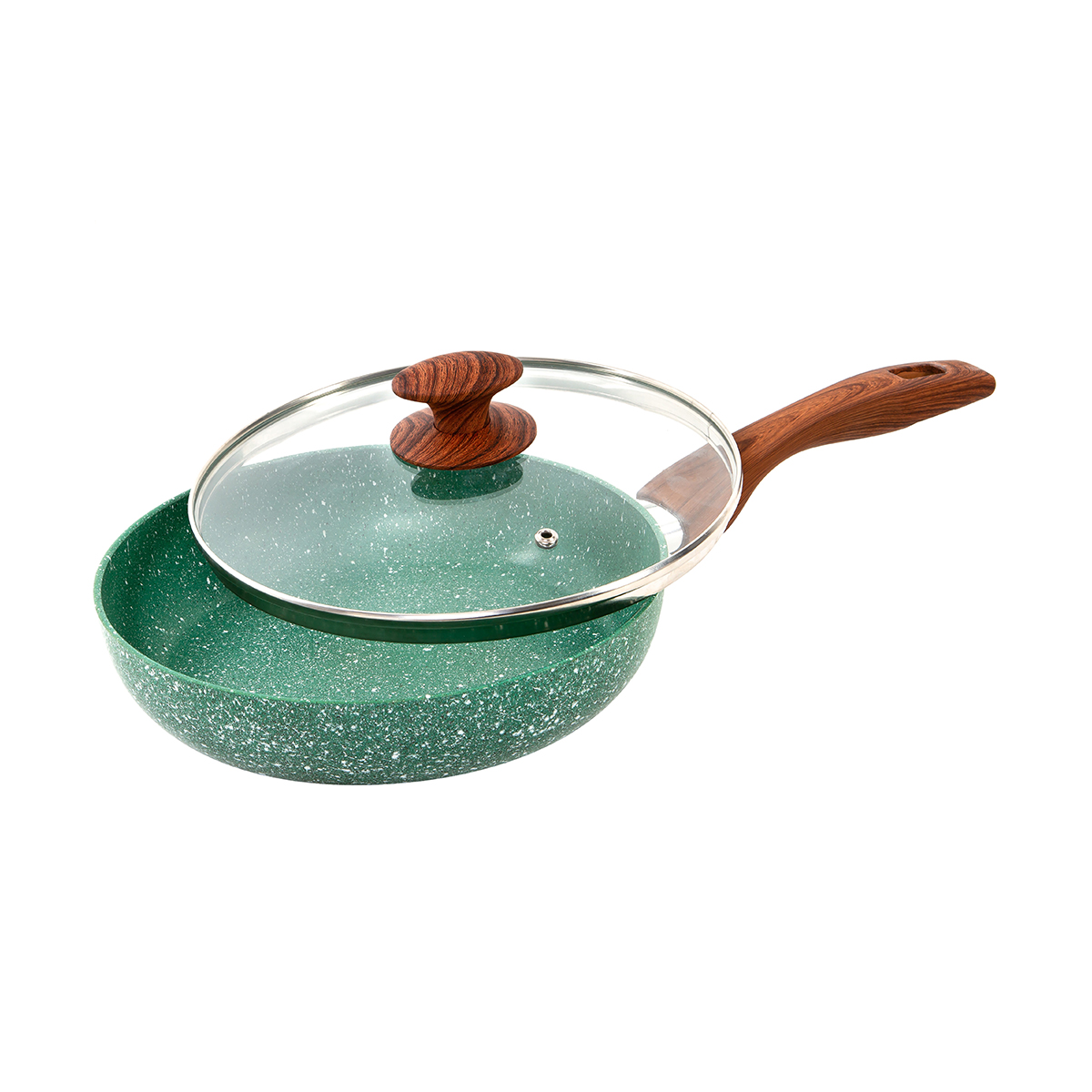 Сотейник антипригарн. "green tree" 24 см стекл. крышка (1/4) "scovo"