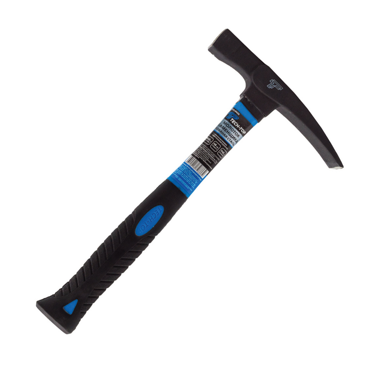 Молоток каменщика 600 г пласт. обрезин. ручка (1/6/24) "tech-top" 125-0600