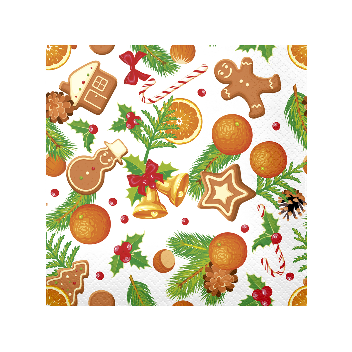 Салфетки бумажн. "prestige" 3-х слойные упак. 20 листов 33*33 см, аромат рождества (1/12) "pero"