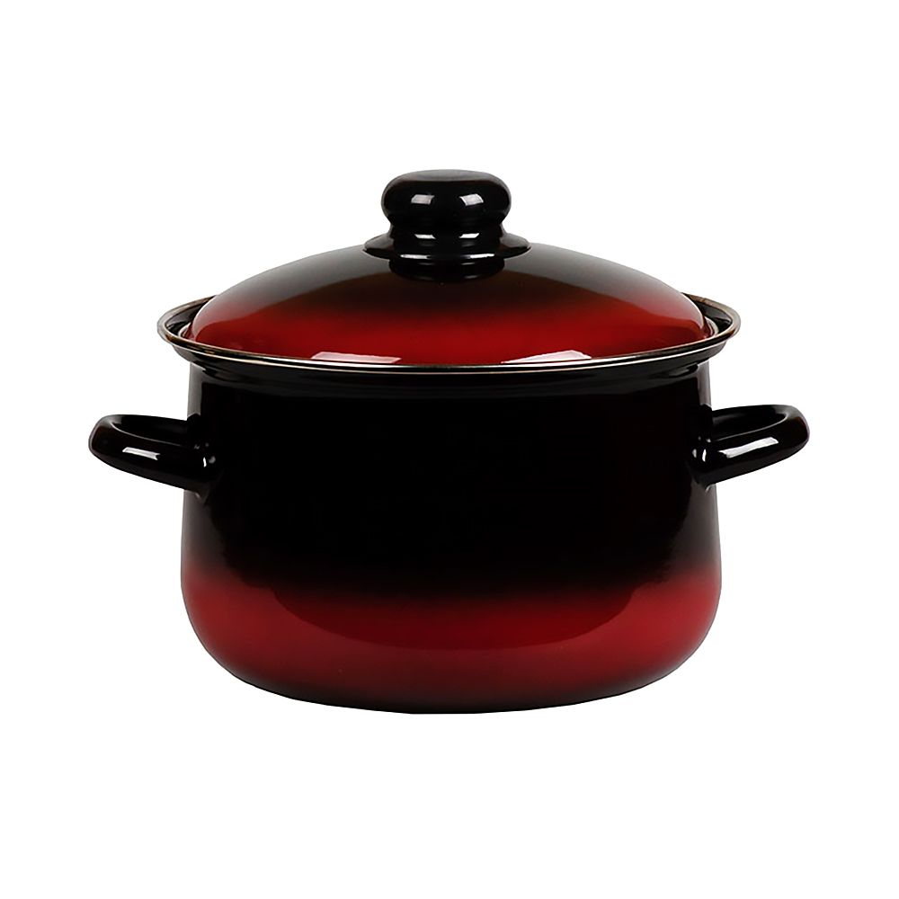 Кастрюля эмалиров. с крышкой 5 л (1/4) "стальэмаль"  4rb241m  черная