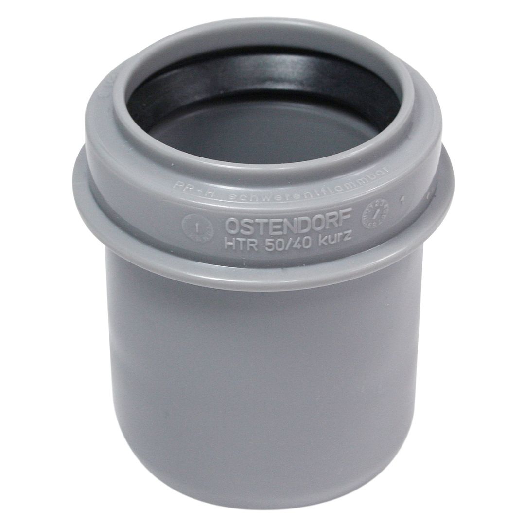 Патрубок короткий канализационный 50 мм х 40 мм, OSTENDORF компенсационный