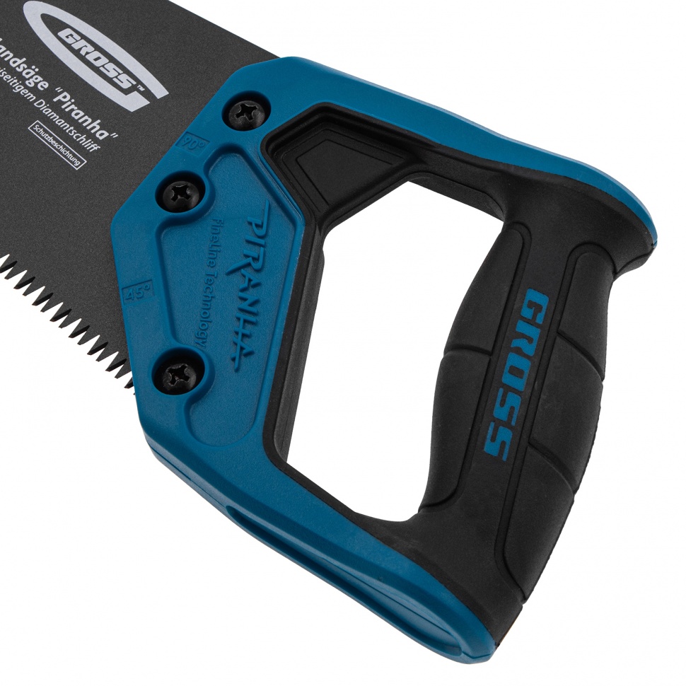 Ножовка по дереву "PIRANHA", 300 мм, 7 TPI, 3D-зуб, тефлоновое покрытие полотна, двухкомпонентная рукоятка Gross (24124)