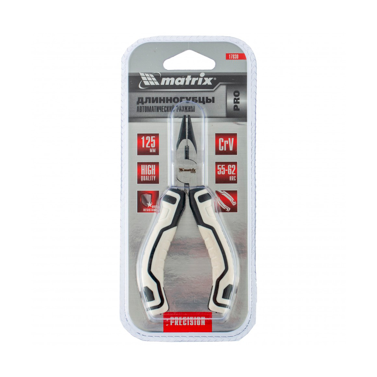 Длинногубцы прямые "mini" 125 мм авторазжим pro (1/60) "matrix"