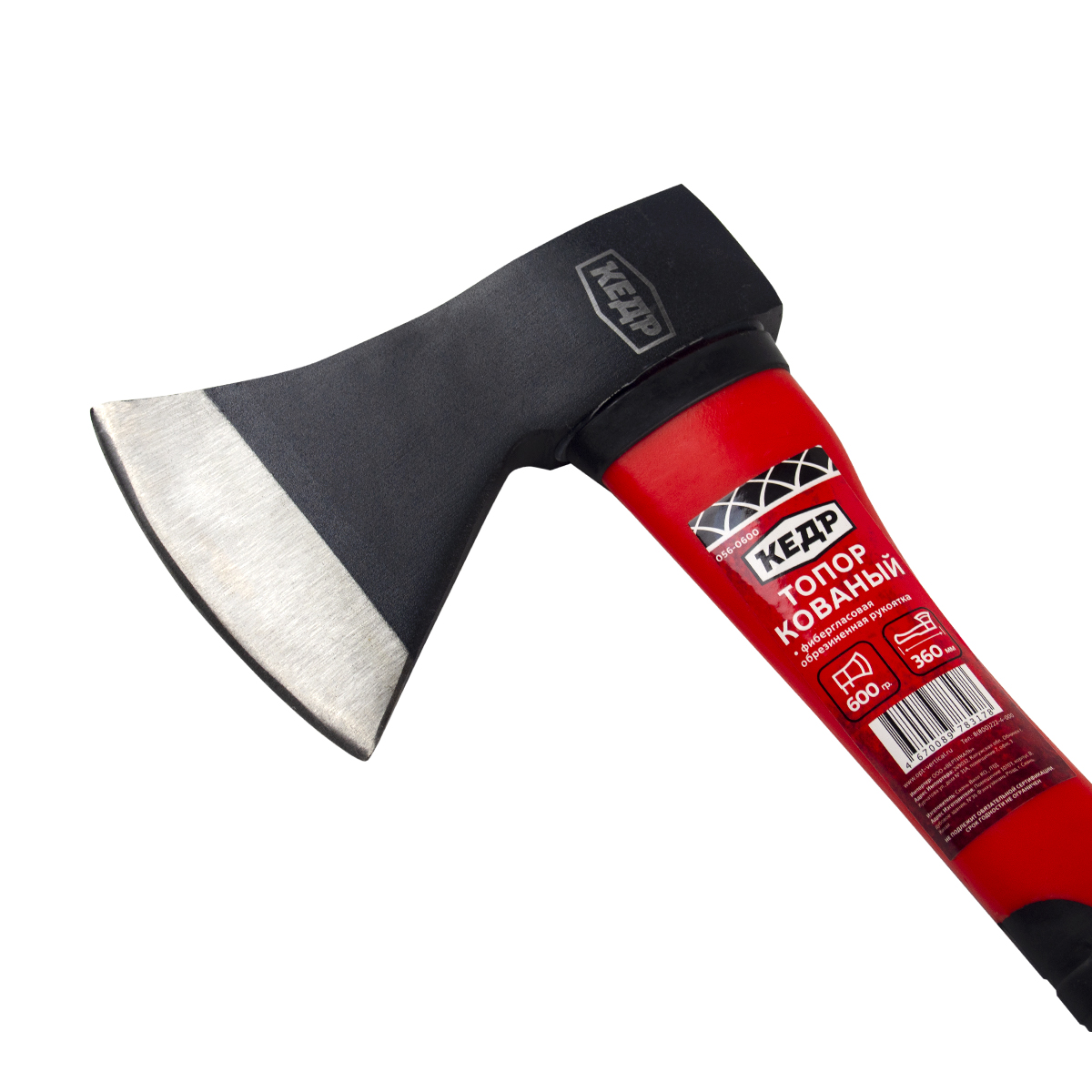 Топор кованый стеклопласт. обрезин. ручка  600 г (1/24) "кедр"  056-0600