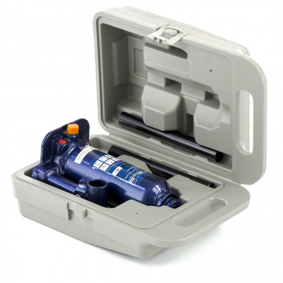 Домкрат гидравлический бутылочный, 4 т, h подъема 188-363 мм, в пластиковом кейсе Stels (51174)