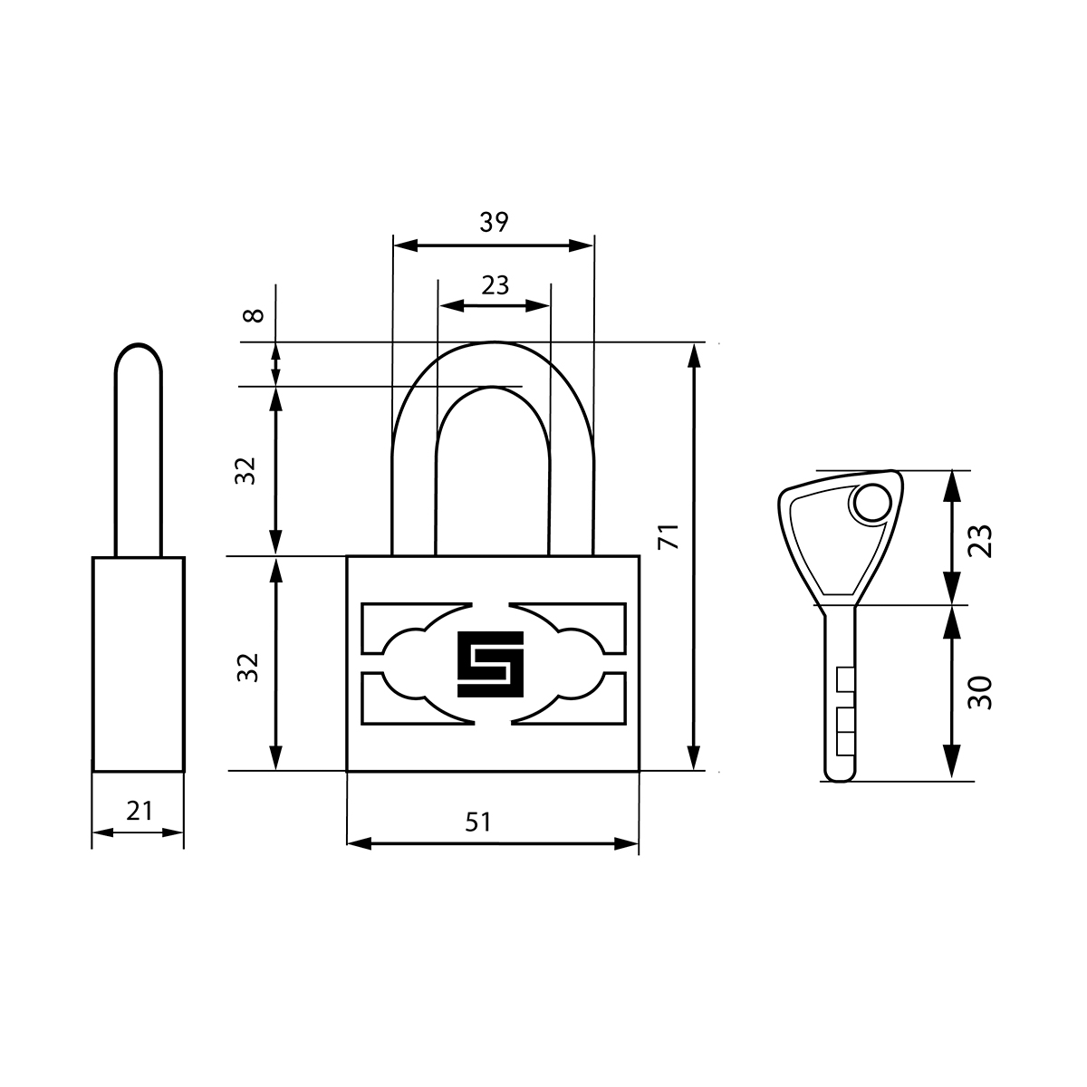 Замок навесной вс 3-п50 пл  7,5 мм (5 ключей) (1/6/72) "булат"