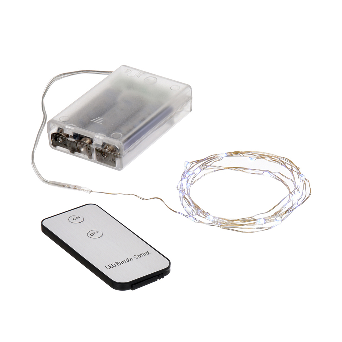 Электрогирлянда "нить" 2 м, 20 холодных ламп, на батарейках, с пультом (1/50) "vegas"