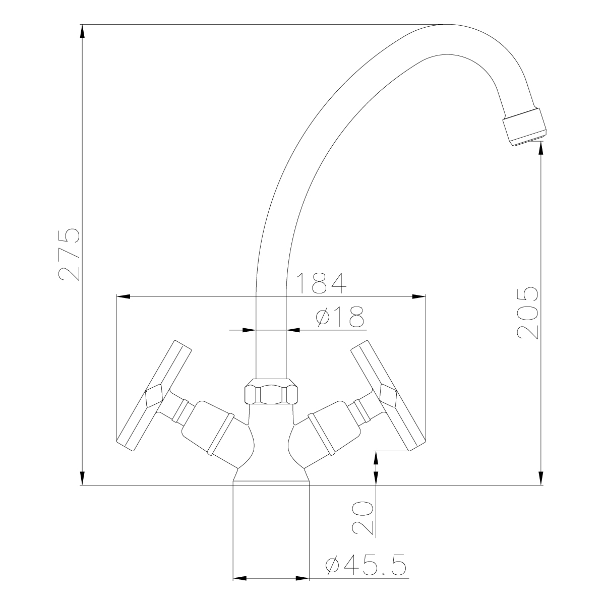 Смеситель для кухни "promotion"  lm6050c  поворотн. излив (1/15) "lemark"