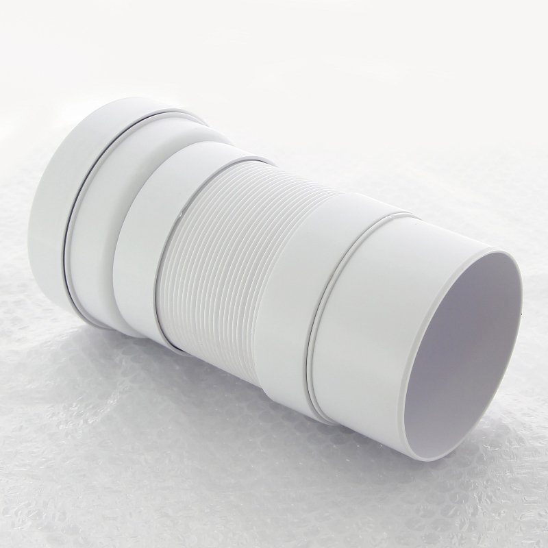 Труба фановая раздвижная d=110, d=97-107, L230-440 гофр. McALPINE для унитаза, белая