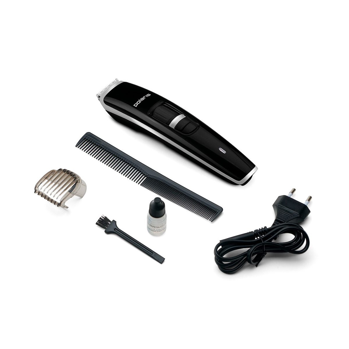 Машинка для стрижки волос phc 1102r (от аккумулятора) черный (1/18) "polaris"