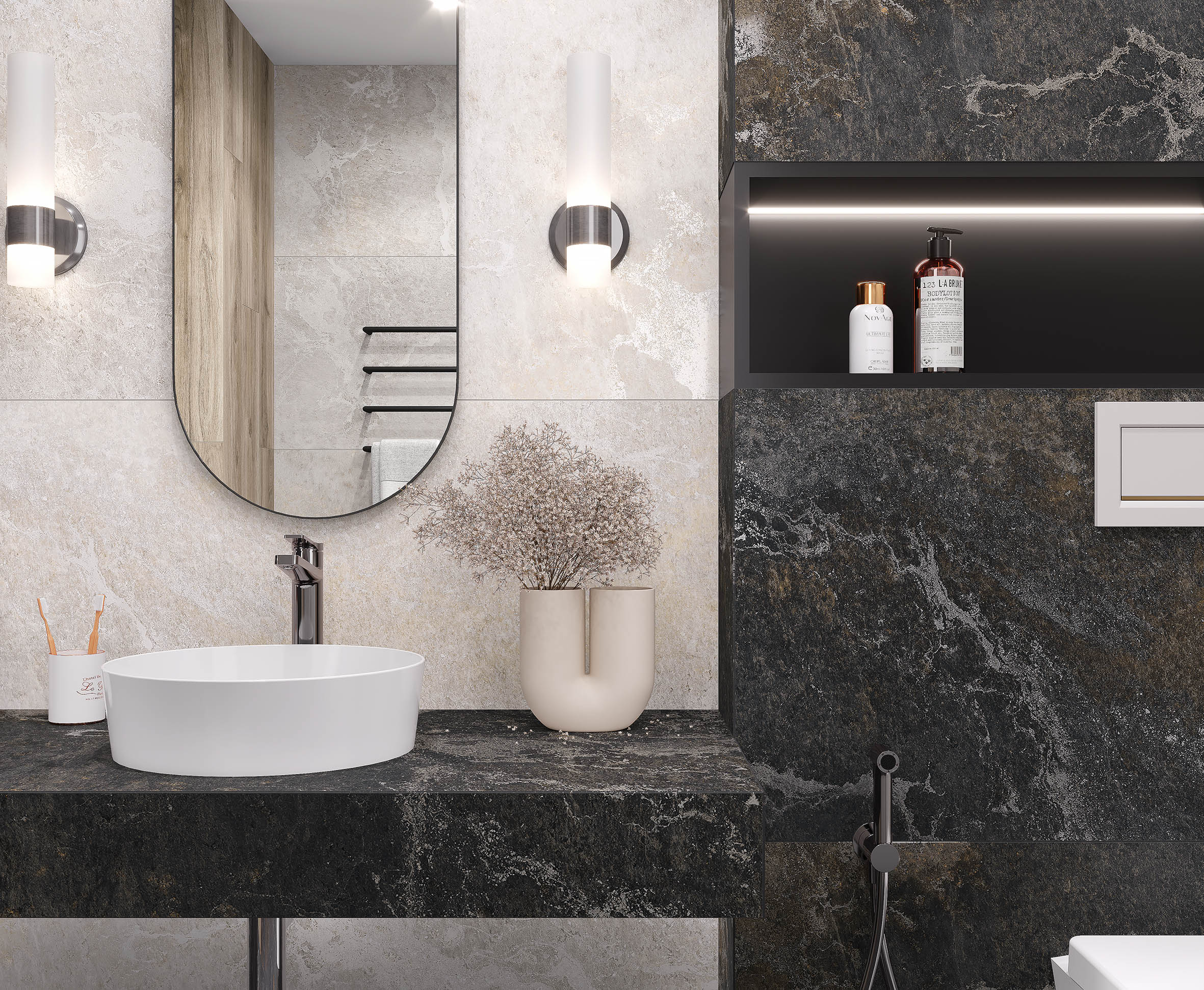 Blaze nero керамогранит графитовый сатинированный карвинг 60x120