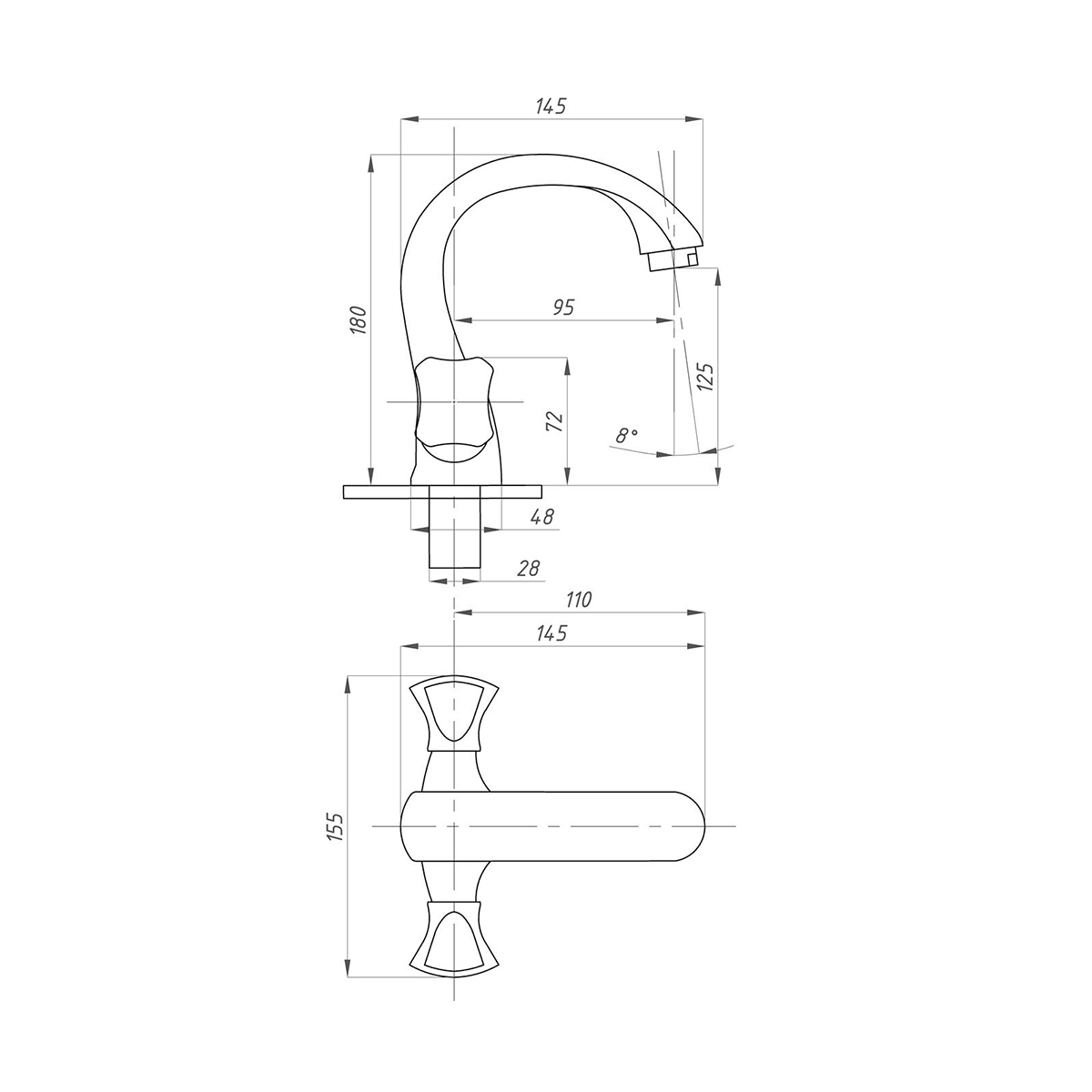 Смеситель для умывальника псм-717-38 (1/10) "профсан"