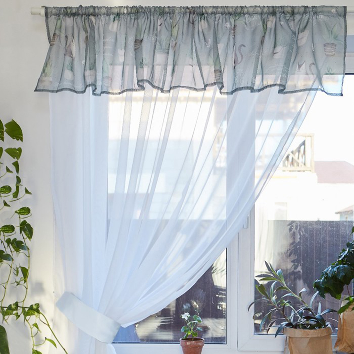 Тюль с подхватом и ламбрекеном "садовая романтика" 250*200 см, вуаль (1) "этель" 4665411