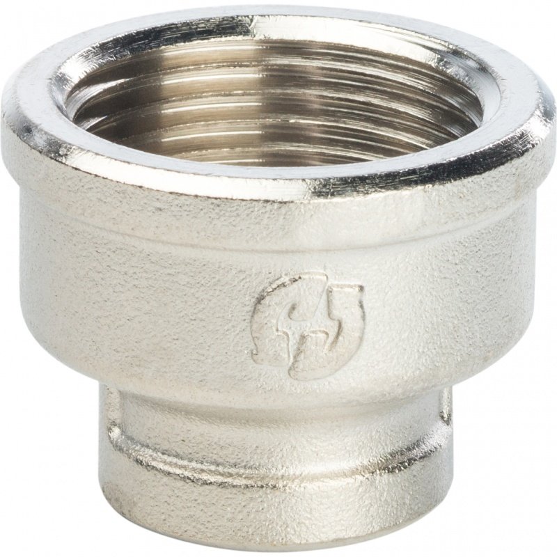 Муфта резьбовая переходная 1" x 1/2" ВР никель STOUT