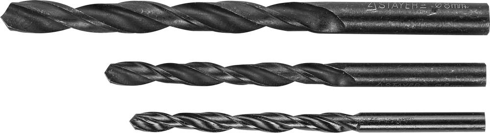 Набор STAYER ″MASTER″ Свёрла по металлу, быстрорежущая сталь, на карточке, 5, 6, 8мм, 3шт