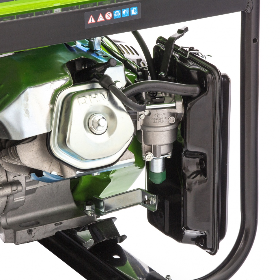 Генератор бензиновый БС-8000, 6,6 кВт, 230В, четырехтактный, 25 л, ручной стартер Сибртех (94547)