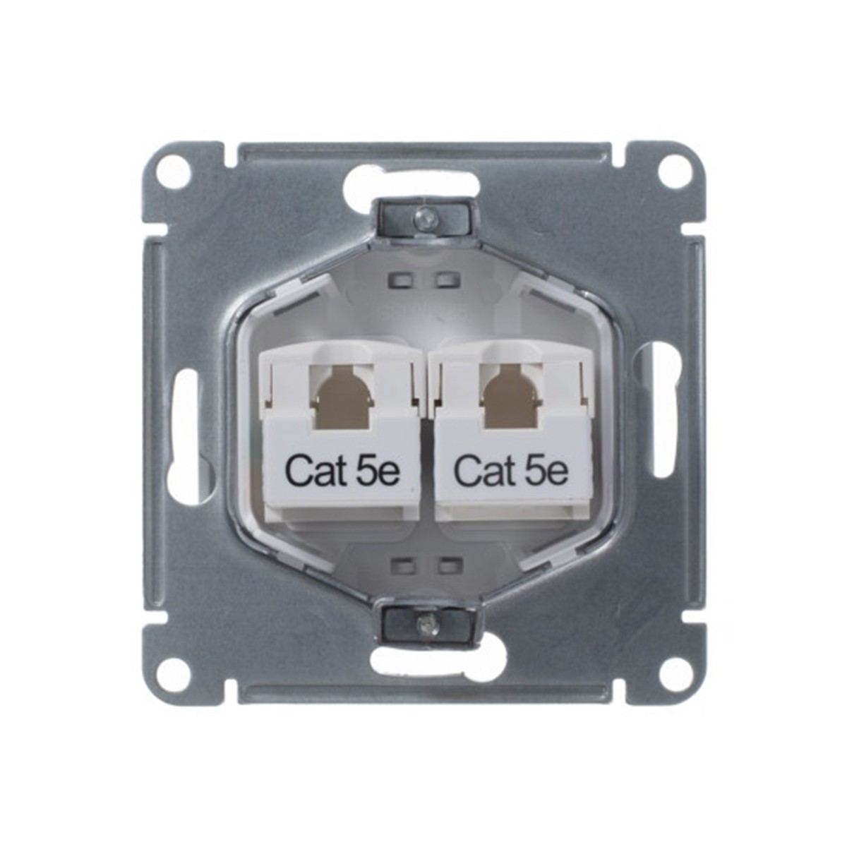 Розетка компьютерная "glossa" 2-х местн. rj45+rj45 (механизм) белый (1/10/160) "schneider"