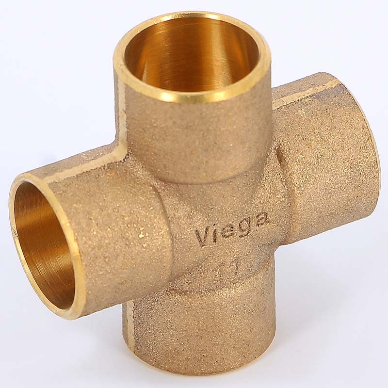 Крестовина равнопроходная VIEGA под пайку 22 мм бронзовая