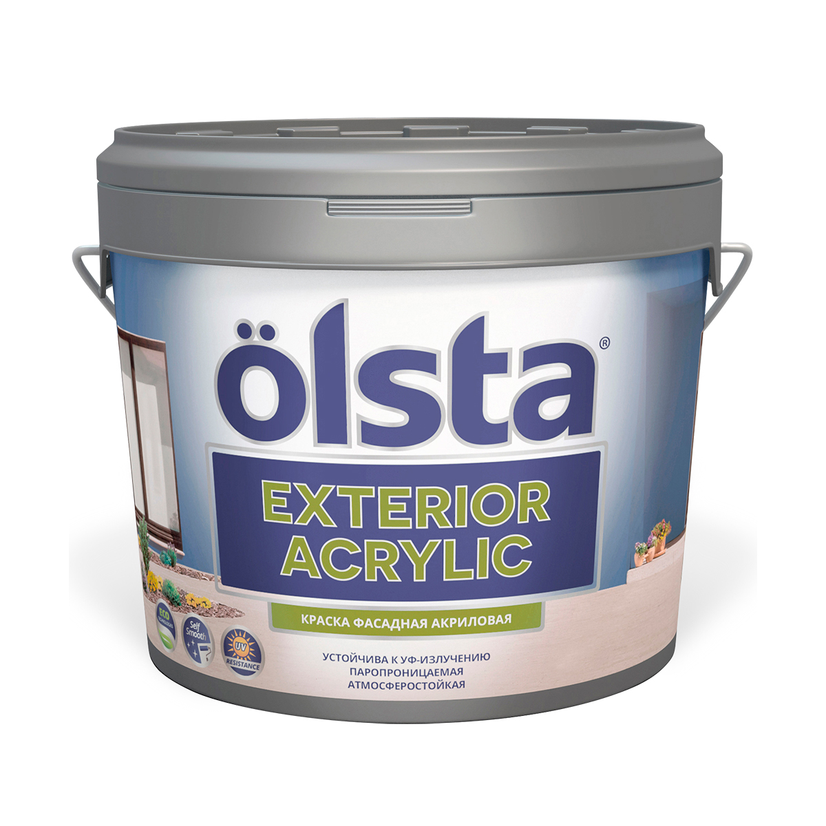 Краска акриловая фасадная "exterior acrylic" база c  2,7 л (1/8) "olsta"