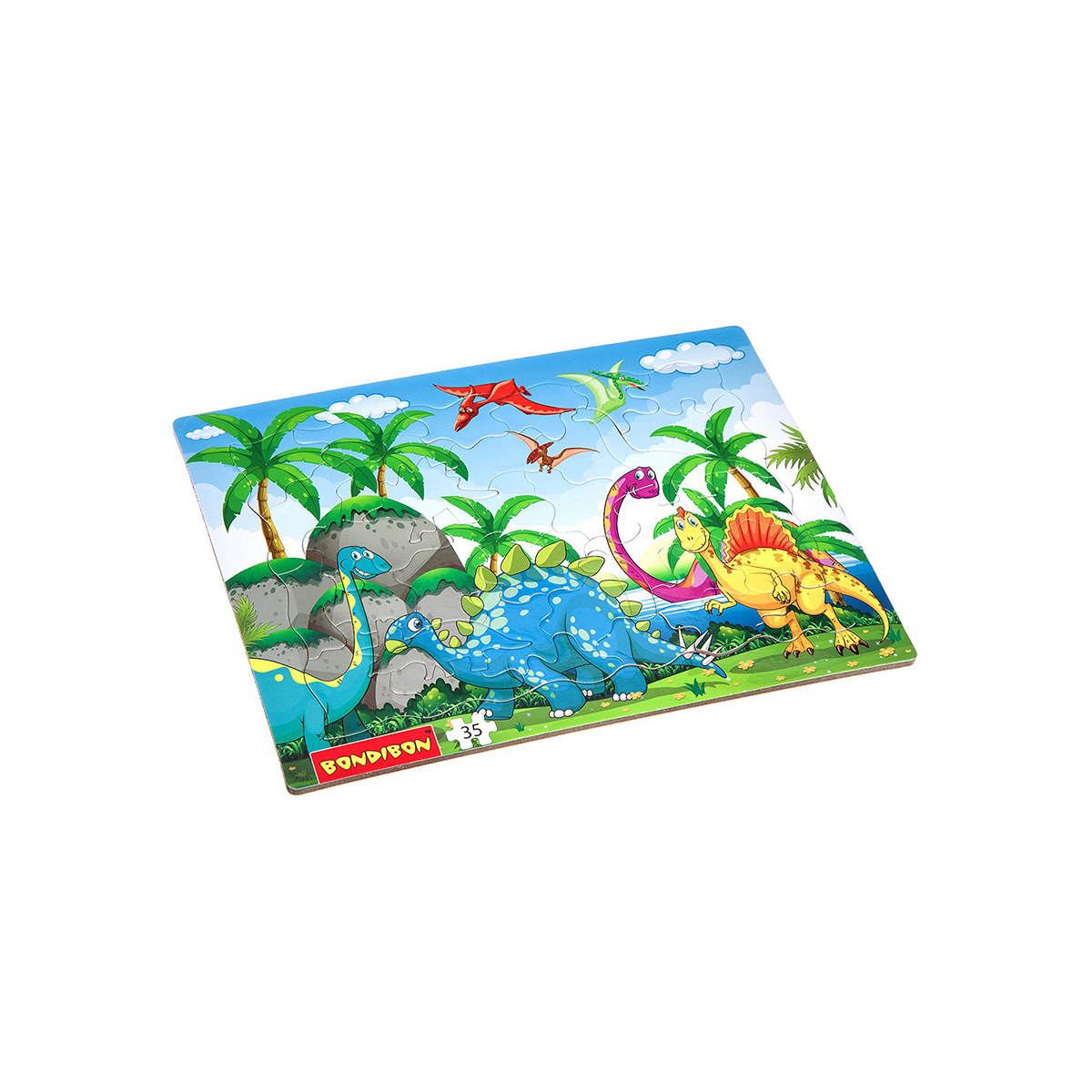 Пазл "динозавры" 35 деталей, 28*21 см "bondibon" вв4669