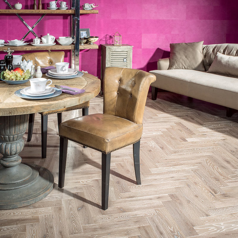 Coswick Английская ёлка 3-х слойная T&G шип-паз (90°) 1168-4251 Серый кашемир (Порода: Дуб)