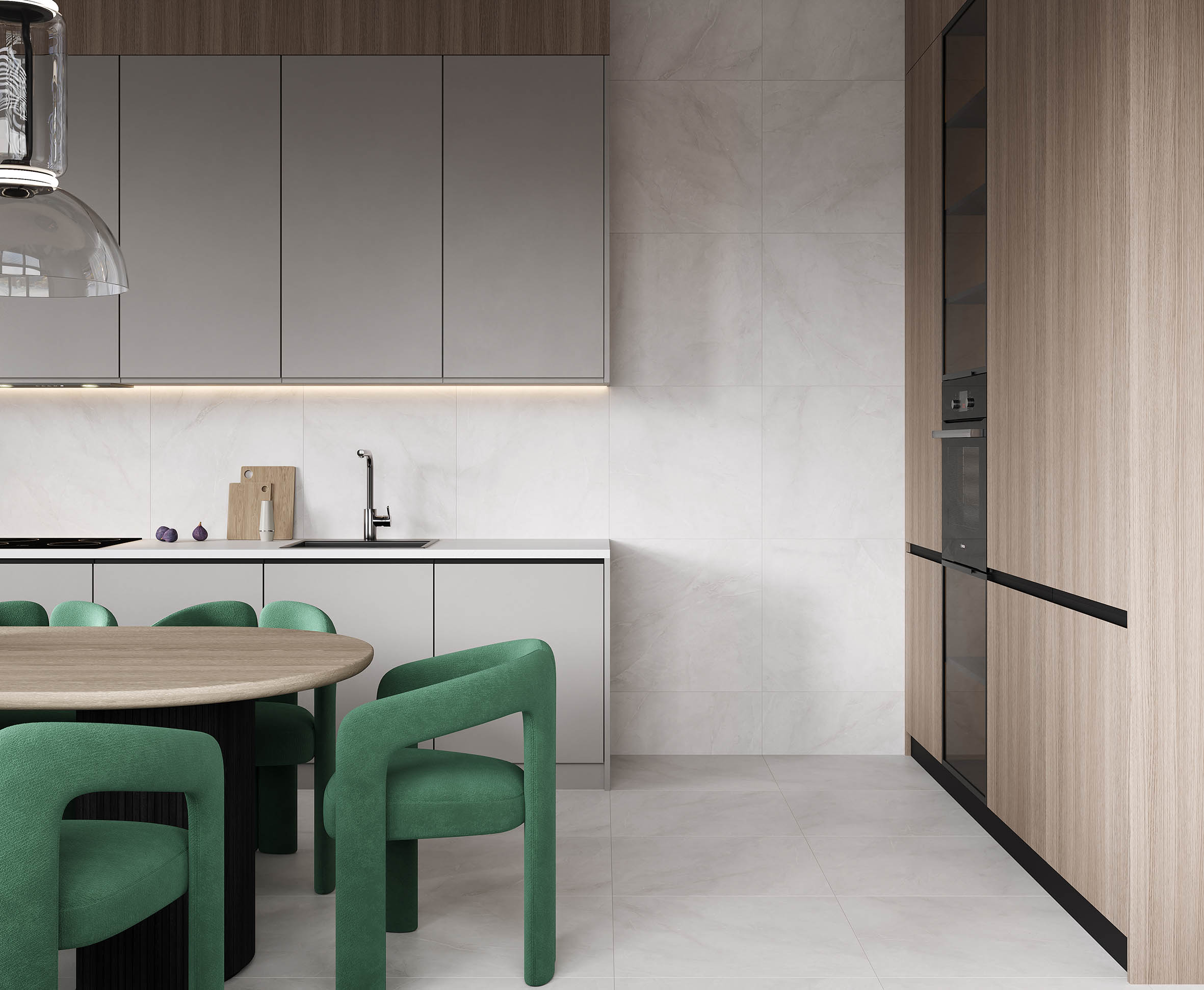 Horison blanco керамогранит светло-серый матовый карвинг 60x60