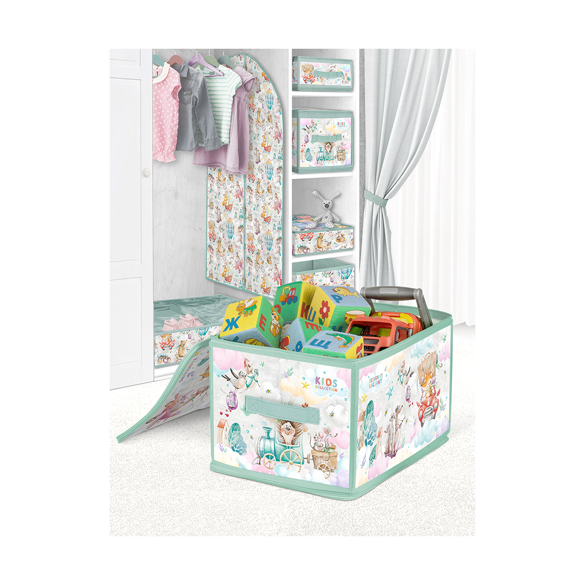 Кофр для хранения "путешастики" 40*30*25 см с застёжкой-молнией (1/24) "valiant" ktr-zip-l