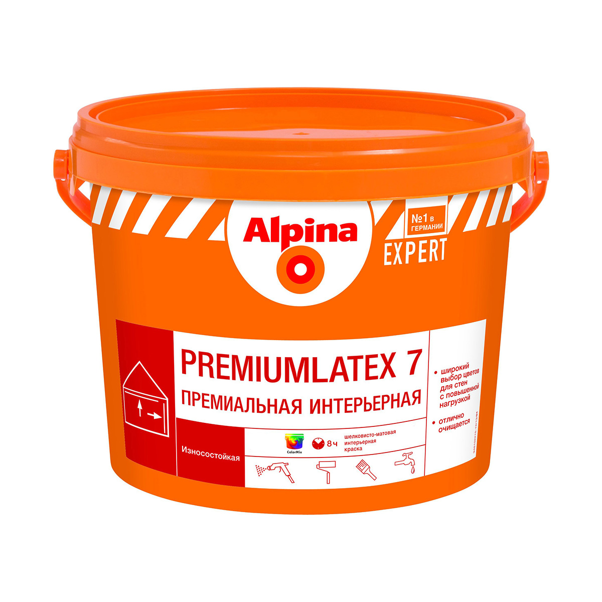 Краска интерьерная "expert premiumlatex 7" база 3 (бесцветная) 2,35 л (1) "alpina"