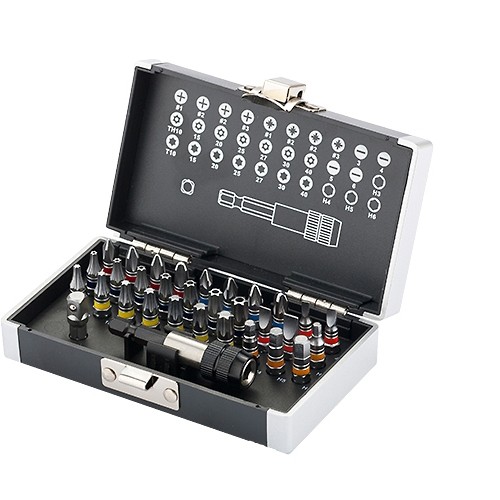 Набор бит, магнитный адаптер, сталь S2, пластиковый кейс, 32 предмета Gross (11363)