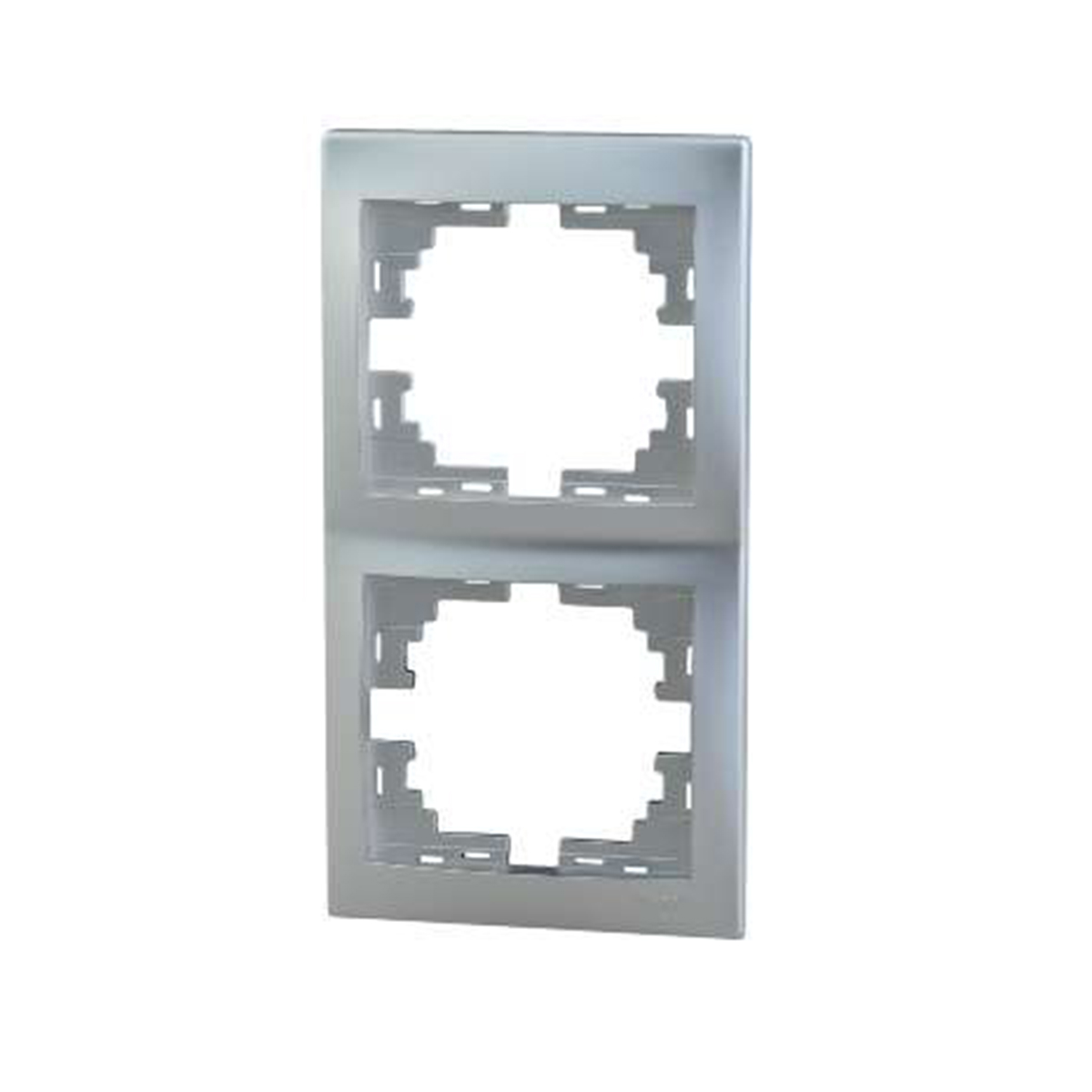 Рамка "mira" 2-х местн. вертикальная, серый металлик (1/10/120) "lezard" 701-1000-152