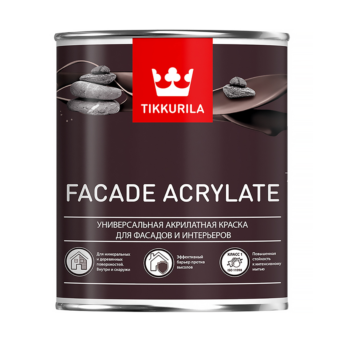 Краска "facade acrylate"  0,9 л (1/6) для фасадов "тиккурила"