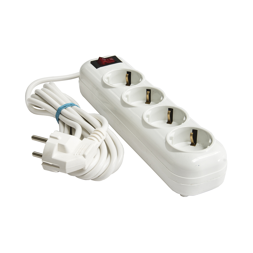 Удлинитель с кнопкой с заземл. 3 м  4 розетки  пвс 3*0,75 мм (1/20)  (ухз-104 3 м)