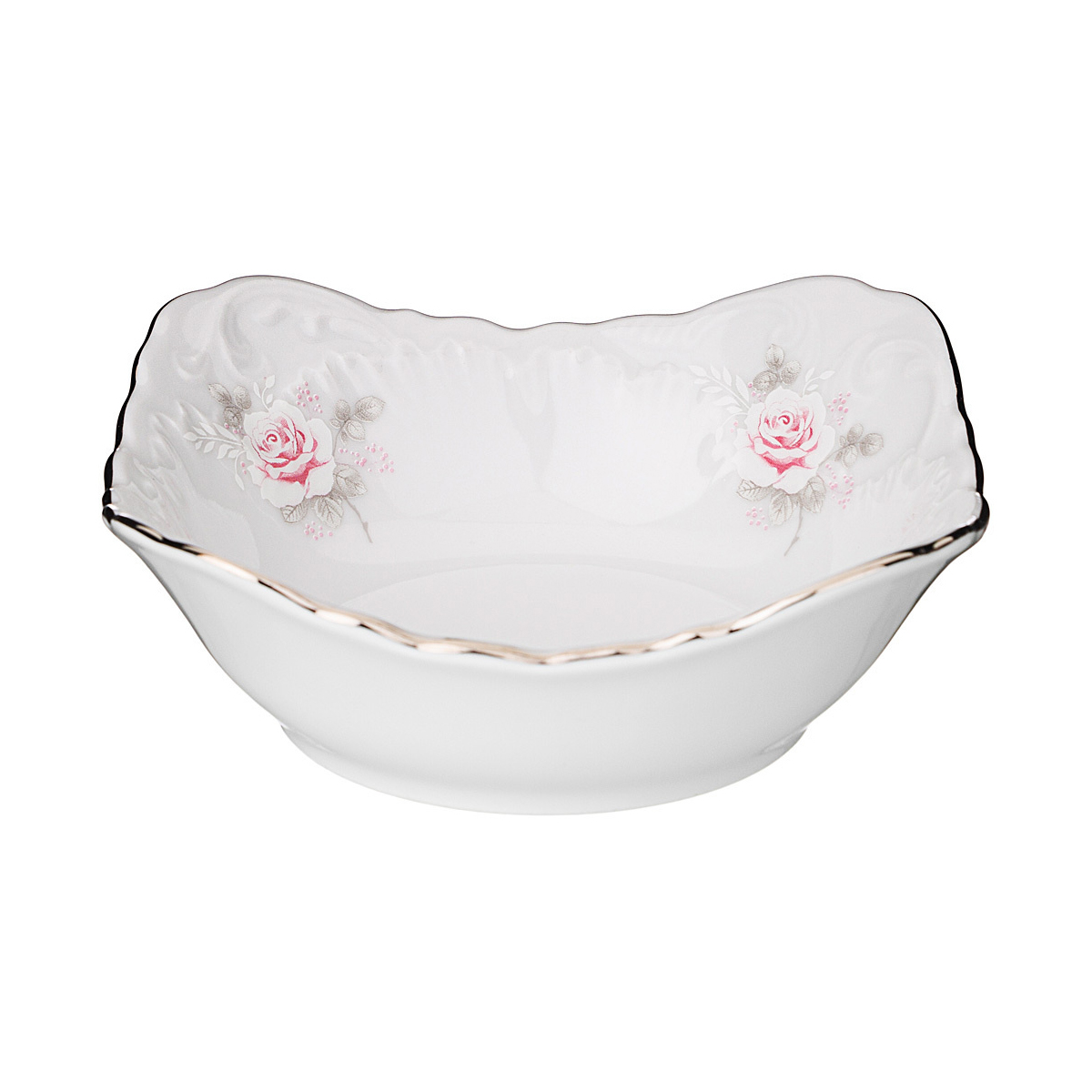 Салатник "rococo" бледная роза 14*14 см (1/6/36) "cmielow" omdz23-рококо-32