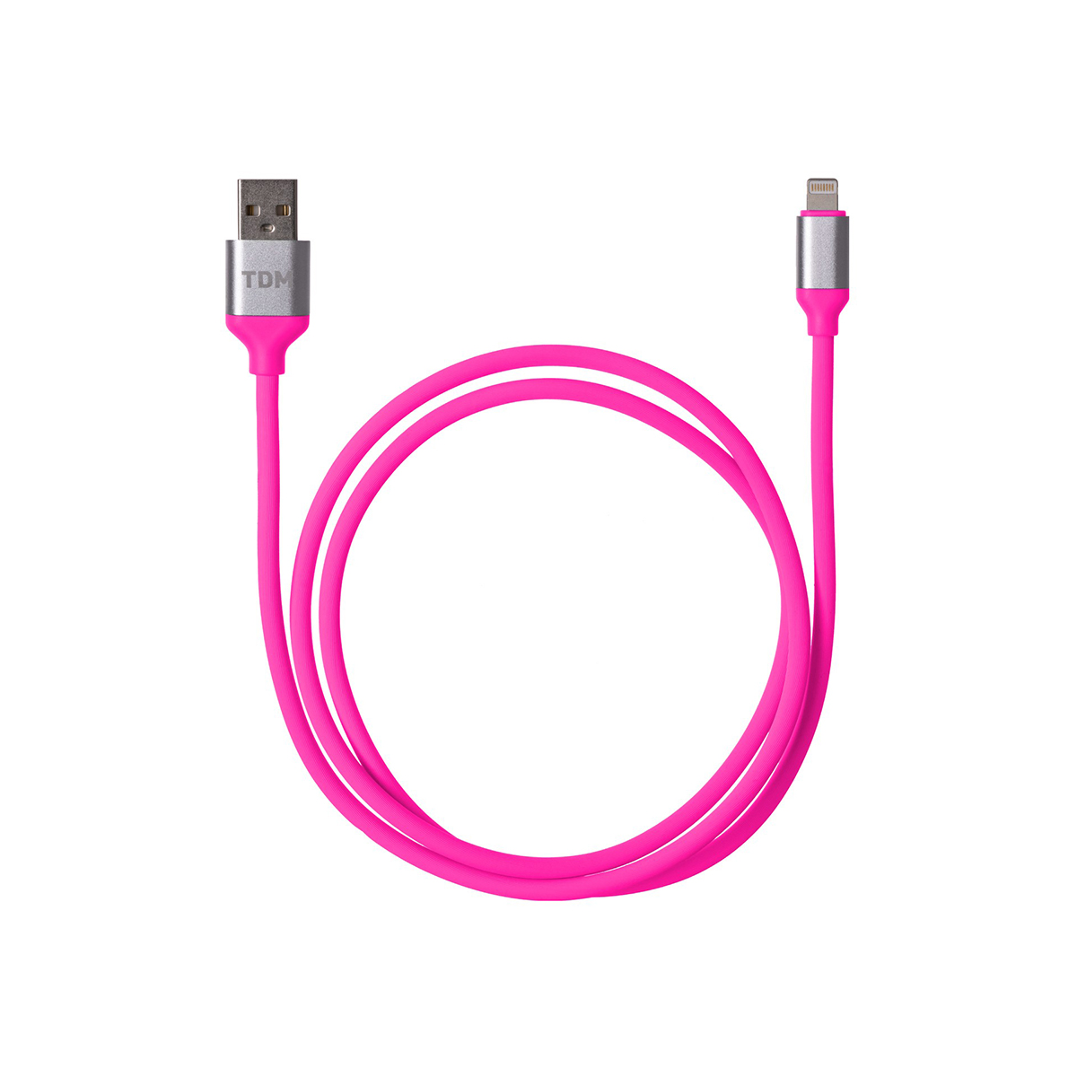 Кабель дк-21 usb-lightning 1 м в силиконовой оплетке (розовый) (1/200) tdm sq1810-0321
