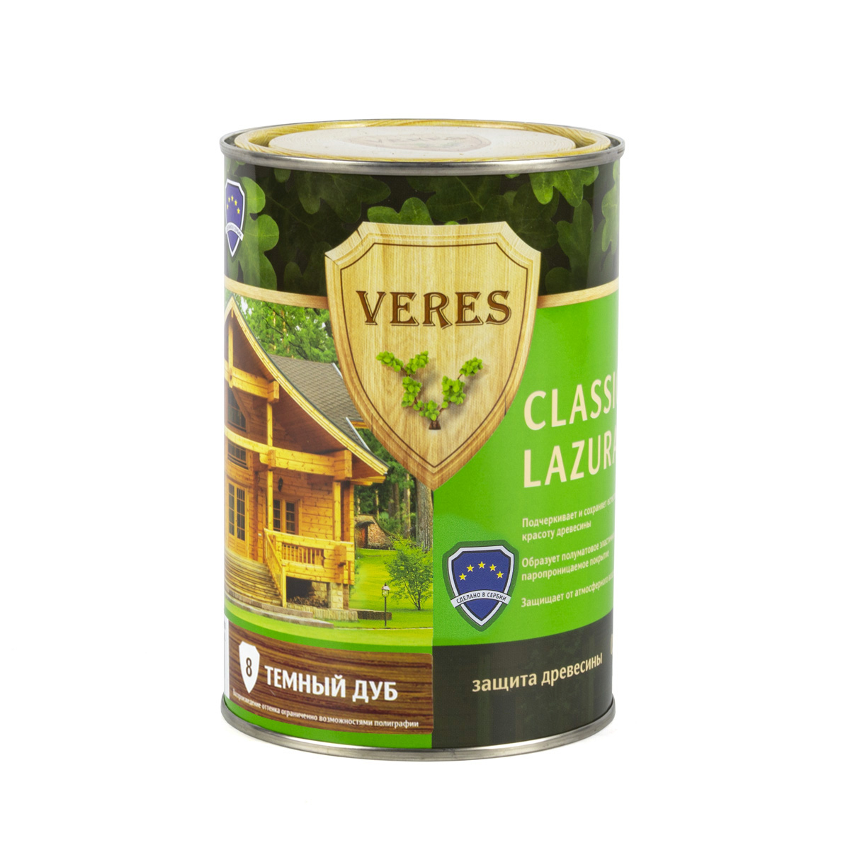 Верес классик лазура № 8 дуб темный  0,9 л (1/6) "veres"