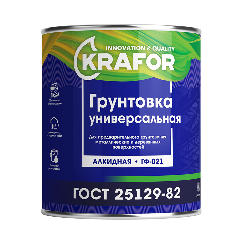 Грунт гф-021 серый  1,8 кг (1/6) "krafor"