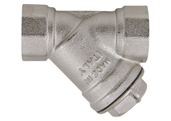 Фильтр косой В 1/2" с отверстием для пломбировки UNI-FITT никель