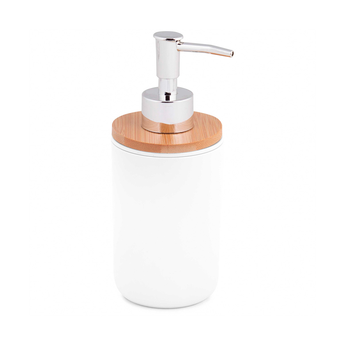 Дозатор для жидкого мыла "бамбук" (белый) (1/20) "альтернатива" м8058